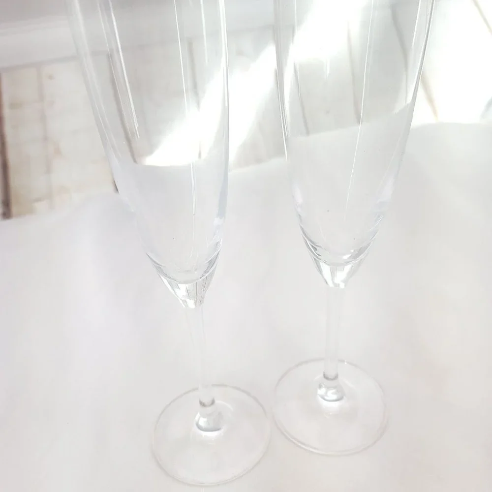 Set Of 2 Longaberger 90096 Collector Club Table Top Champagne Wedding Flutes